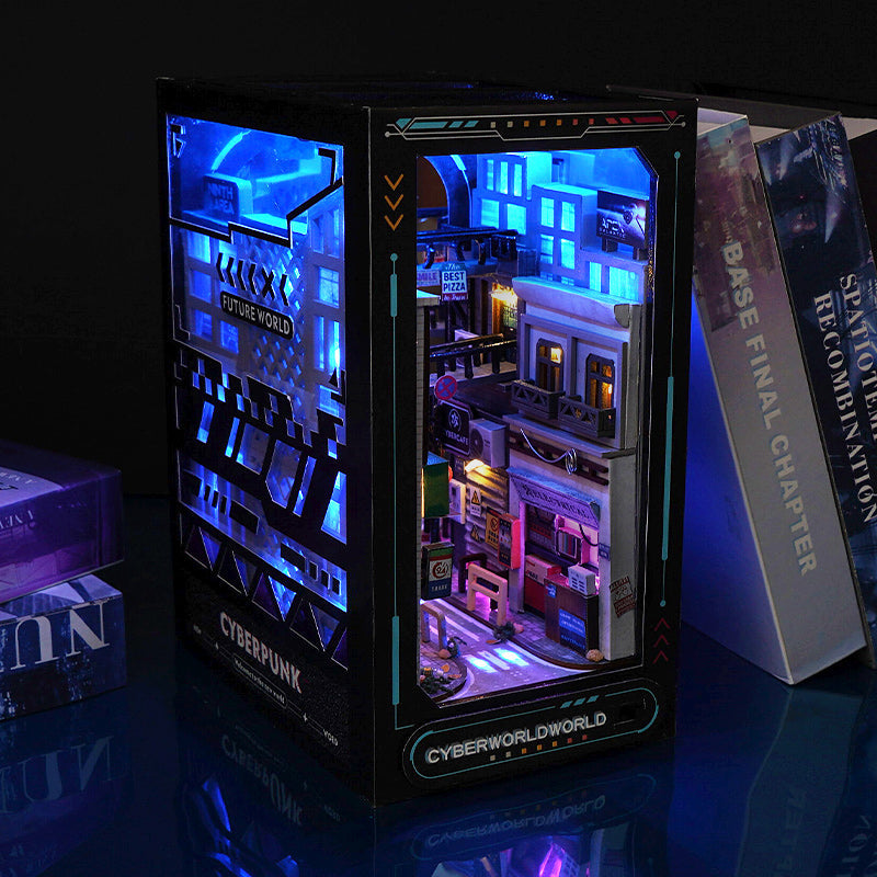 Cyberpunk Future Book Nook Shop name