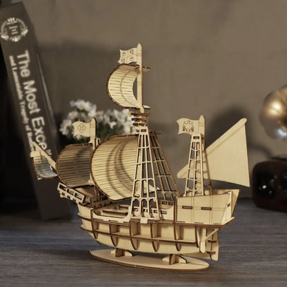 Ocean Sailboat 3D Puzzle - Book Nook