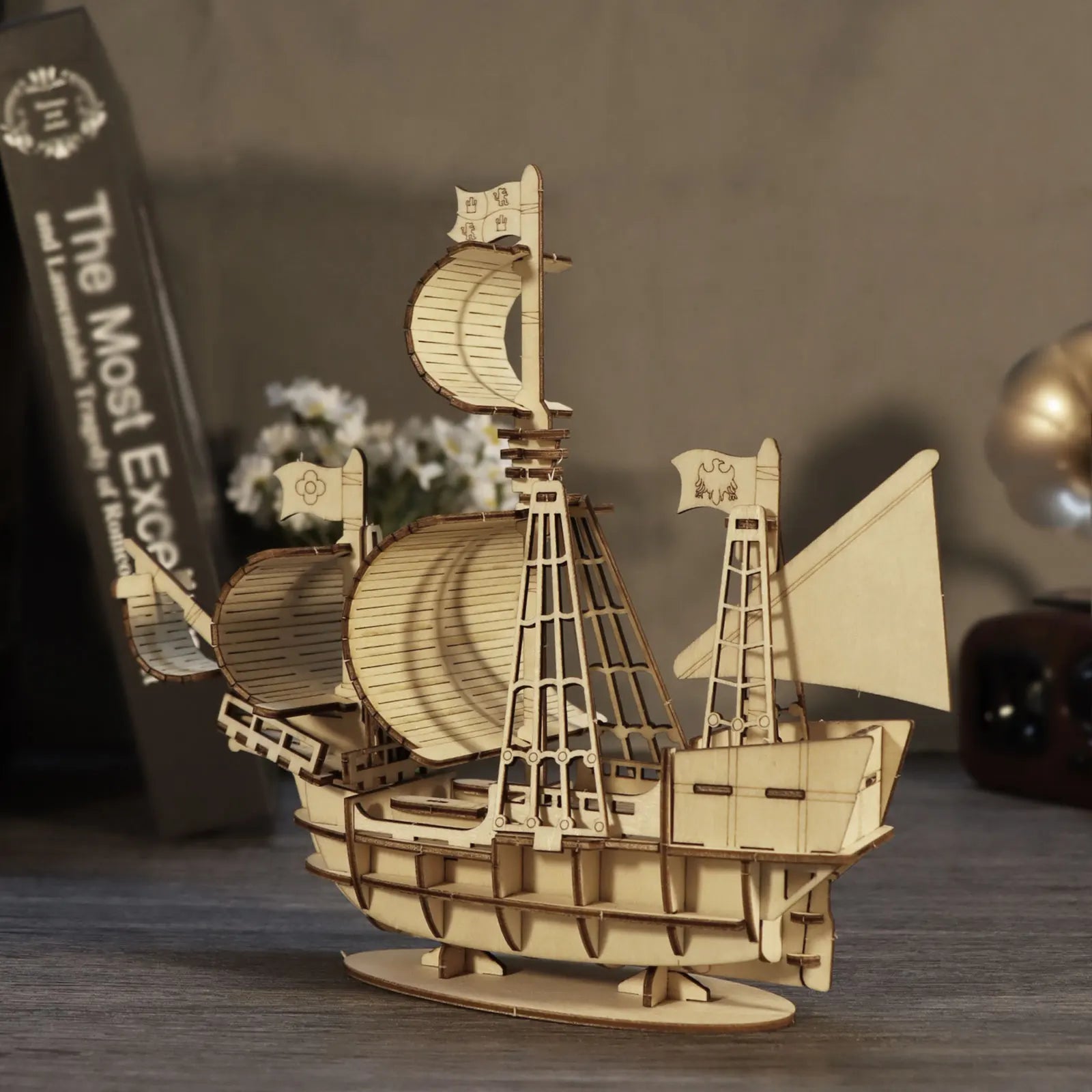 Ocean Sailboat 3D Puzzle - Book Nook