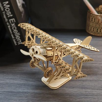 Wooden Plane 3D Puzzle - Book Nook