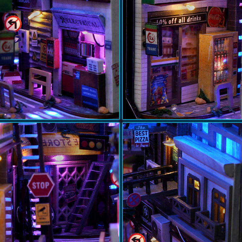 Cyberpunk Future Book Nook Shop name
