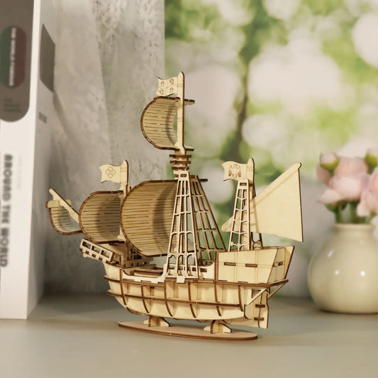 Ocean Sailboat 3D Puzzle - Book Nook